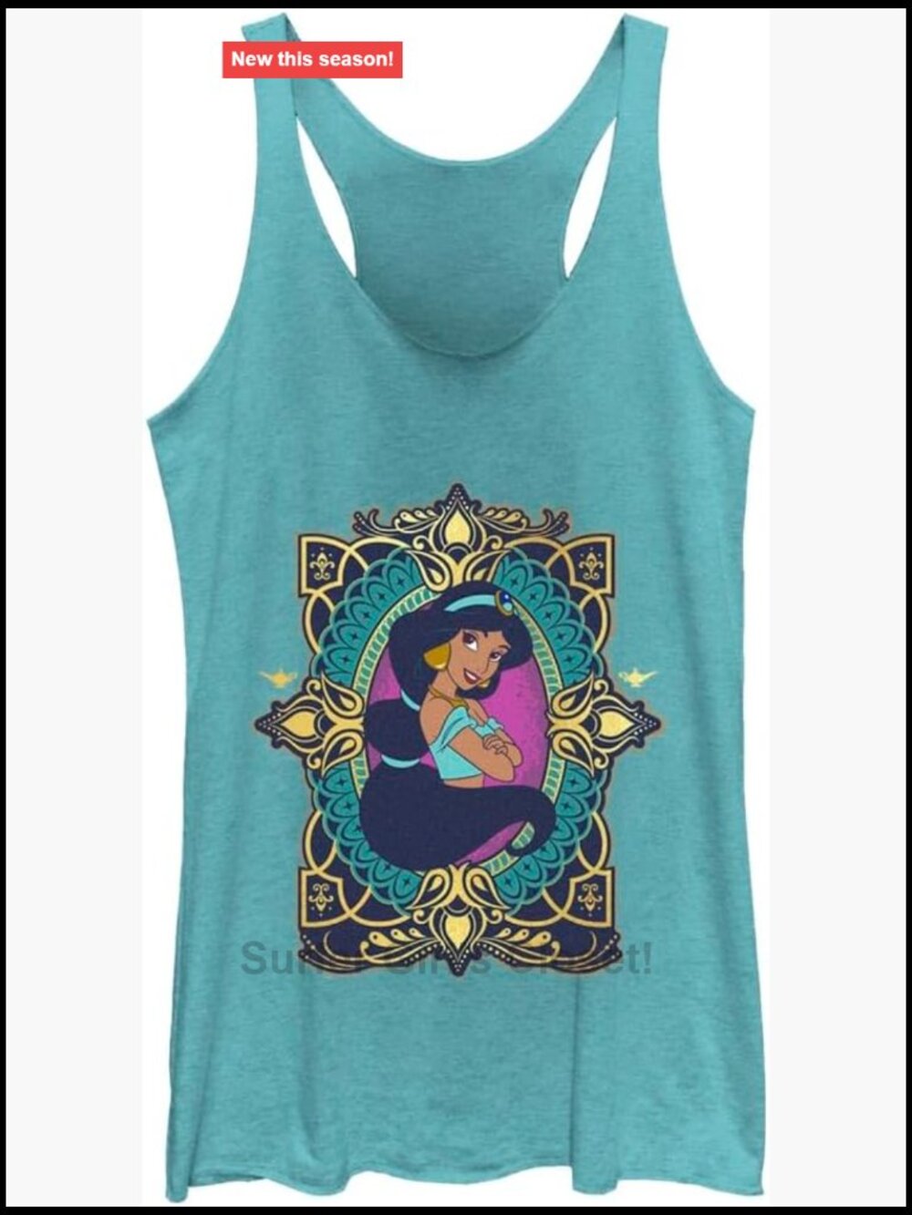 Women's Disney Jasmine Racerback Tank Top Sleeveless Cartoon Print